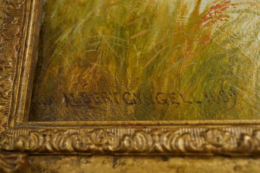 Albert Gyngell (1866-1949), 'Ketch Inn, near Worcester', signed and dated 1889, oil on canvas, 49 x 74cm, ornate gilt frame
